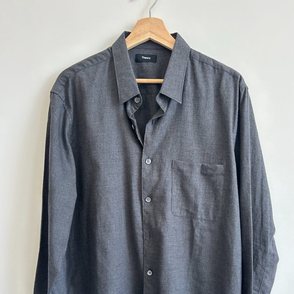 EUC Theory Men's XL Button Up Gray Rammy Flannel